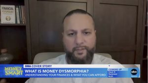 Alex Melkumian talking about Money Dysmorphia on Good Morning America, ABC